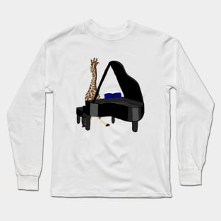 Giraffe Playing Piano Long Sleeve T-Shirt